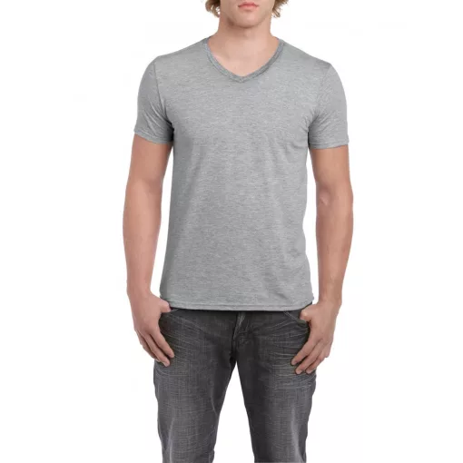 Férfi póló Gildan GI64V00 Softstyle Felnőtt v-nyakú póló -M, RS Sport Grey