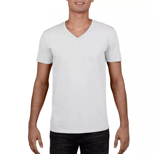 Férfi póló Gildan GI64V00 Softstyle Felnőtt v-nyakú póló -M, White