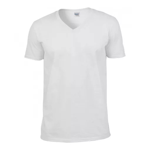 Férfi póló Gildan GI64V00 Softstyle Felnőtt v-nyakú póló -M, White
