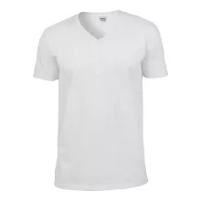 Férfi póló Gildan GI64V00 Softstyle Felnőtt v-nyakú póló -XL, White