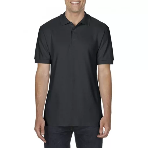 Férfi galléros póló Gildan GI85800 premium Cotton Adult Double piqué polo -2XL, Black