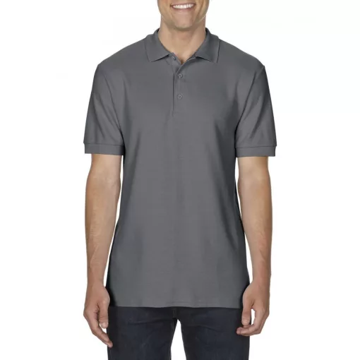 Férfi galléros póló Gildan GI85800 premium Cotton Adult Double piqué polo -S, Charcoal