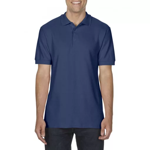 Férfi galléros póló Gildan GI85800 premium Cotton Adult Double piqué polo -M, Navy