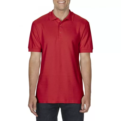 Férfi galléros póló Gildan GI85800 premium Cotton Adult Double piqué polo -M, Red