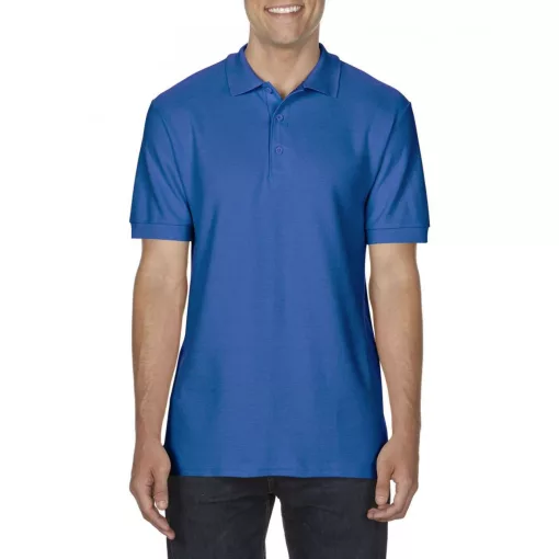Férfi galléros póló Gildan GI85800 premium Cotton Adult Double piqué polo -L, Royal