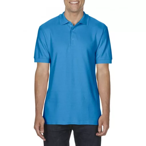 Férfi galléros póló Gildan GI85800 premium Cotton Adult Double piqué polo -2XL, Sapphi