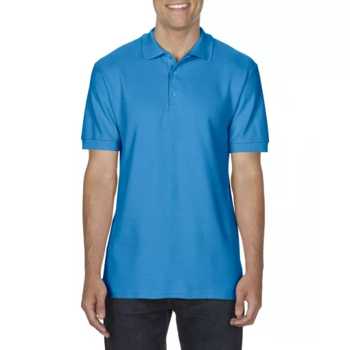 Férfi galléros póló Gildan GI85800 premium Cotton Adult Double piqué polo -3XL, Sapphi