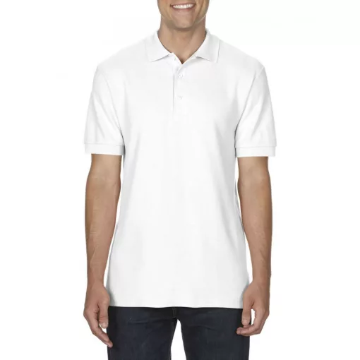 Férfi galléros póló Gildan GI85800 premium Cotton Adult Double piqué polo -2XL, White