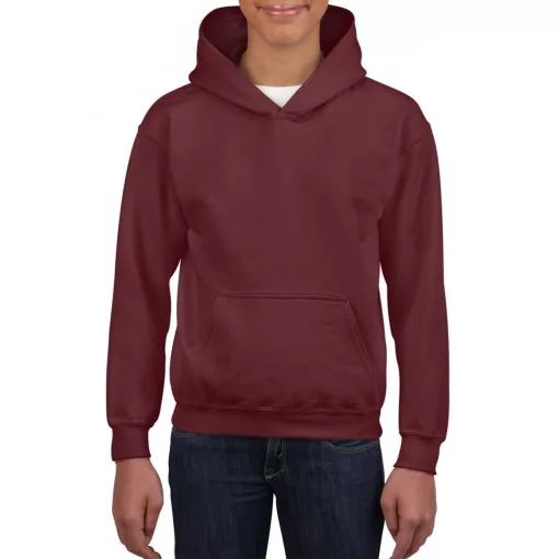 Gyerek kapucnis pulóver Gildan GIB18500 Heavy Blend Youth Hooded Sweatshirt -L, Maroon