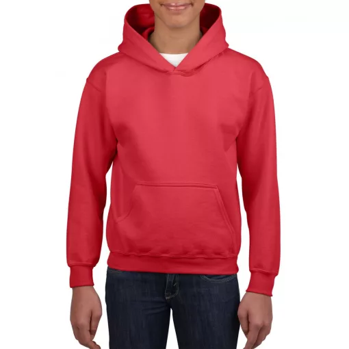 Gyerek kapucnis pulóver Gildan GIB18500 Heavy Blend Youth Hooded Sweatshirt -M, Red