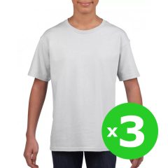   Csomag akciós póló (min. 3 db) Gyerek póló Gildan GIB64000 Softstyle Youth T-Shirt -XS, White