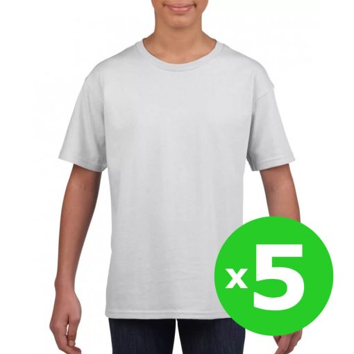 Csomag akciós póló (min. 5 db) Gyerek póló Gildan GIB64000 Softstyle Youth T-Shirt -XS, White