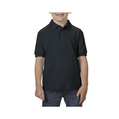 Gyerek galléros póló Gildan GIB72800 Dryblend Youth Double piqué polo Shirt -L, Black