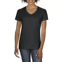 Női póló Gildan GIL4100V premium Cottonv-nyakú póló -L, Black