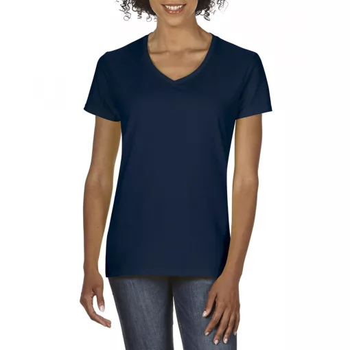 Női póló Gildan GIL4100V premium Cottonv-nyakú póló -XL, Navy