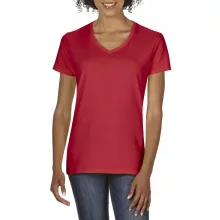 Női póló Gildan GIL4100V premium Cottonv-nyakú póló -L, Red