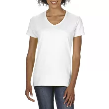 Női póló Gildan GIL4100V premium Cottonv-nyakú póló -S, White