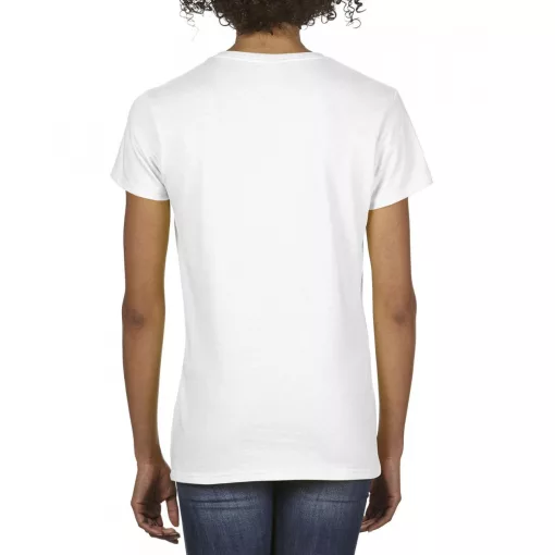 Női póló Gildan GIL4100V premium Cottonv-nyakú póló -S, White