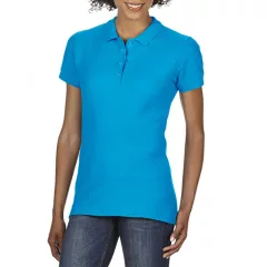 Női galléros póló Gildan GIL64800 Softstyle Ladies Double piqué polo -M, Sapphire