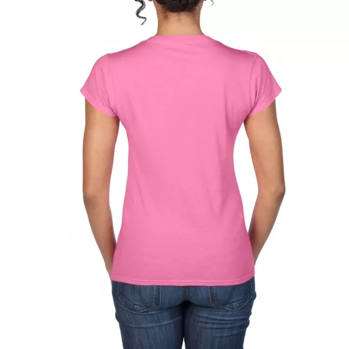 Női póló Gildan GIL64V00 Softstyle v-nyakú póló -XL, Azalea