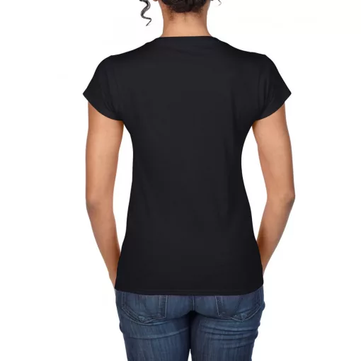 Női póló Gildan GIL64V00 Softstyle v-nyakú póló -2XL, Black