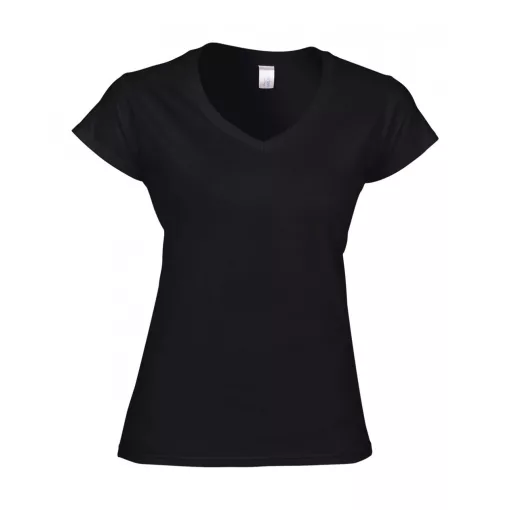 Női póló Gildan GIL64V00 Softstyle v-nyakú póló -S, Black