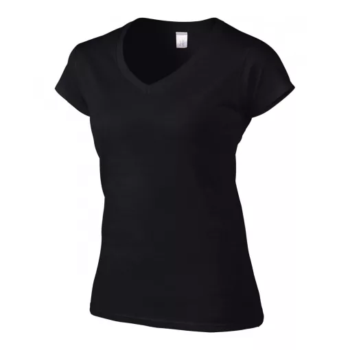 Női póló Gildan GIL64V00 Softstyle v-nyakú póló -XL, Black