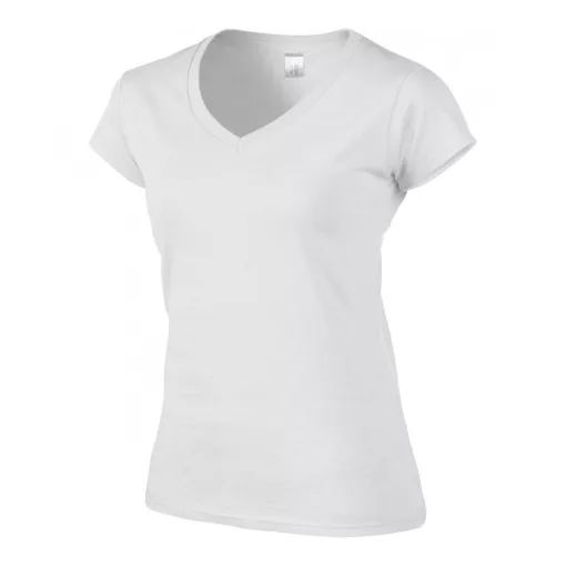 Női póló Gildan GIL64V00 Softstyle v-nyakú póló -2XL, White