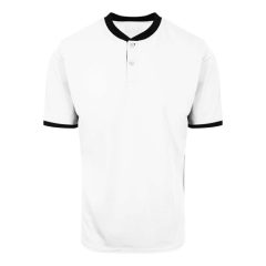   Férfi Just Cool JC044 Cool Stand Collar Sports polo -S, Arctic White/Jet Black