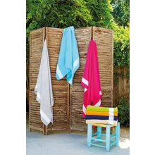 Uniszex törölköző Kariban KA118 Beach Towel -100X160, Light Grey/White