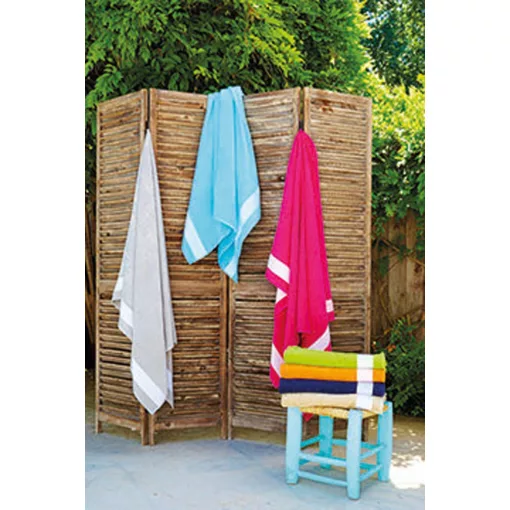 Uniszex törölköző Kariban KA118 Beach Towel -100X160, Lime/White