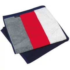   Uniszex törölköző Kariban KA121 Striped Beach Towel -90X180, Grey/Red/White/Navy