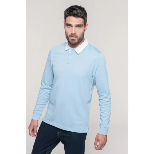 Férfi galléros póló Kariban KA213 Rugby polo Shirt -S, Navy/White