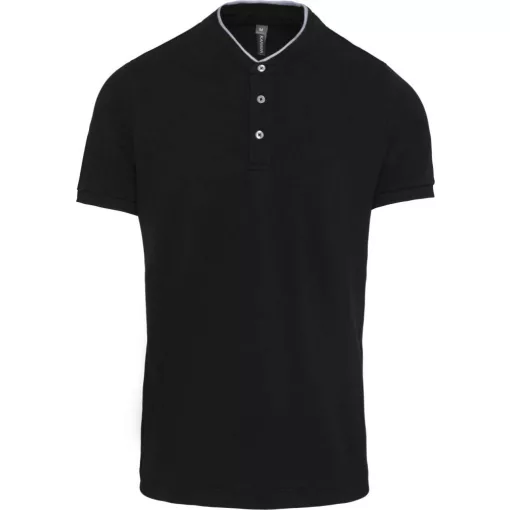 Férfi galléros póló Kariban KA223 Men S Short Sleeve polo Shirt With Mandarin Collar -