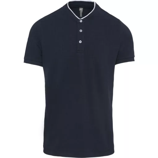 Férfi galléros póló Kariban KA223 Men S Short Sleeve polo Shirt With Mandarin Collar -