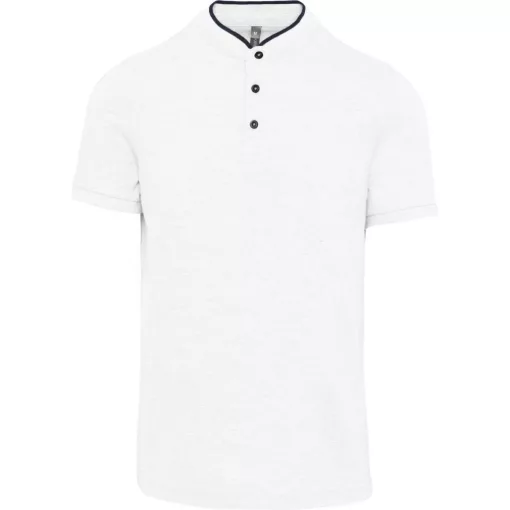 Férfi galléros póló Kariban KA223 Men S Short Sleeve polo Shirt With Mandarin Collar -