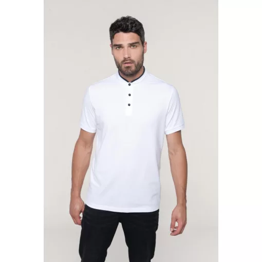 Férfi galléros póló Kariban KA223 Men S Short Sleeve polo Shirt With Mandarin Collar -