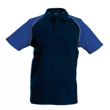 Férfi galléros póló Kariban KA226 Baseball - Short-Sleeved polo Shirt -XL, Navy/White
