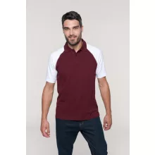 Férfi galléros póló Kariban KA226 Baseball - Short-Sleeved polo Shirt -M, Orange/White
