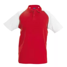 Férfi galléros póló Kariban KA226 Baseball - Short-Sleeved polo Shirt -L, Red/White