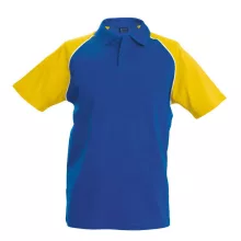 Férfi galléros póló Kariban KA226 Baseball - Short-Sleeved polo Shirt -3XL, Royal Blue