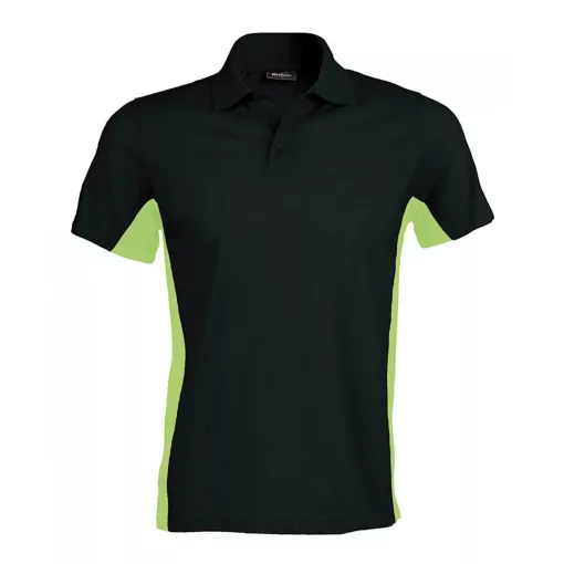 Férfi galléros póló Kariban KA232 Flag - Short-Sleeved Two-Tone polo Shirt -M, Black/L