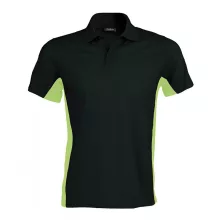 Férfi galléros póló Kariban KA232 Flag - Short-Sleeved Two-Tone polo Shirt -S, Black/O