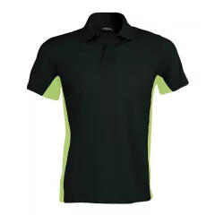 Férfi galléros póló Kariban KA232 Flag - Short-Sleeved Two-Tone polo Shirt -S, Black/O