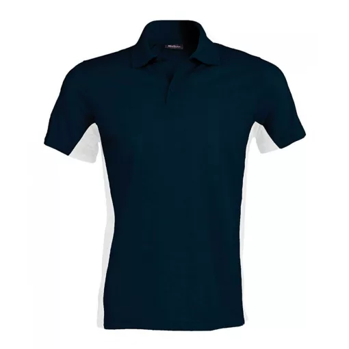 Férfi galléros póló Kariban KA232 Flag - Short-Sleeved Two-Tone polo Shirt -M, Navy/Wh