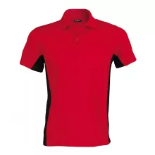 Férfi galléros póló Kariban KA232 Flag - Short-Sleeved Two-Tone polo Shirt -3XL, Red/B