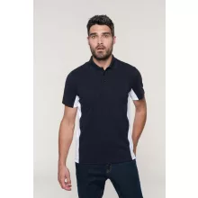 Férfi galléros póló Kariban KA232 Flag - Short-Sleeved Two-Tone polo Shirt -S, Red/Bla
