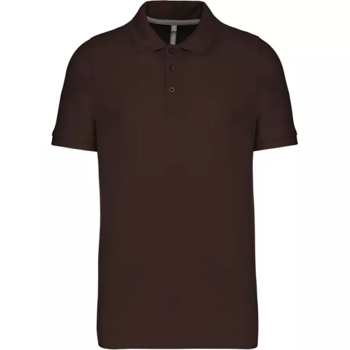 Férfi galléros póló Kariban KA241 Men S Short-Sleeved polo Shirt -3XL, Chocolate