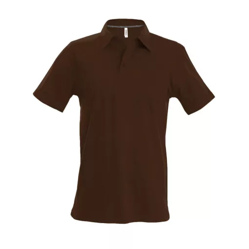 Férfi galléros póló Kariban KA241 Men S Short-Sleeved polo Shirt -S, Chocolate