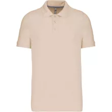 Férfi galléros póló Kariban KA241 Men S Short-Sleeved polo Shirt -3XL, Light Sand